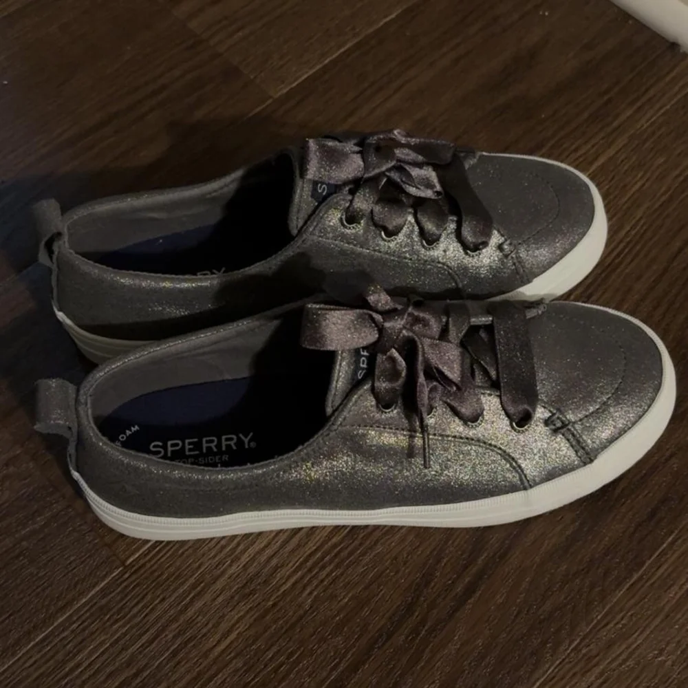 Sperry Metallic Sneakers with Ribbon Laces - Picture 2 of 5